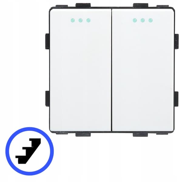 Trappelysafbryder 2P mekanisk indsats hvid RTX SH