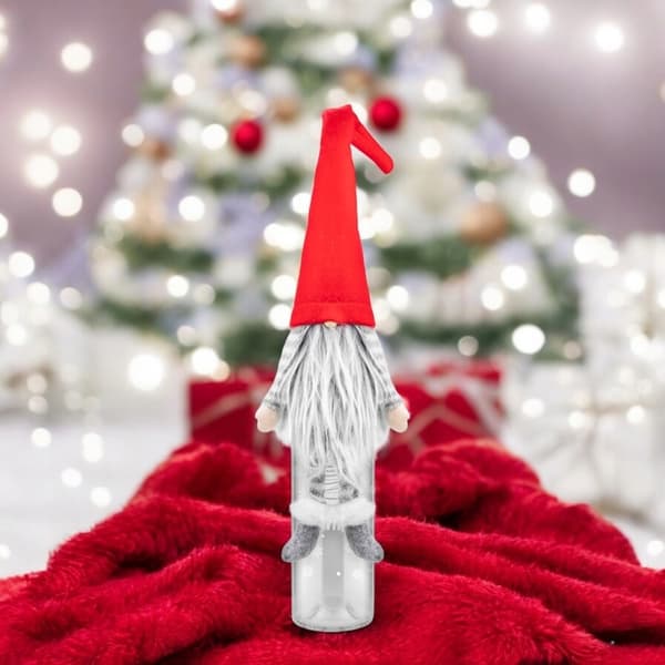 Julflaskskydd dvärgdekoration för vinlikörgåva