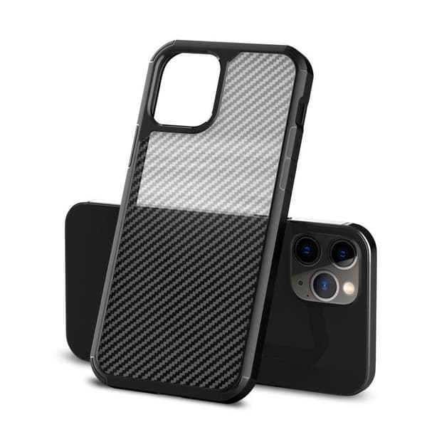 Crong Hybrid Carbon - iPhone 12 Pro Max cover (sort)
