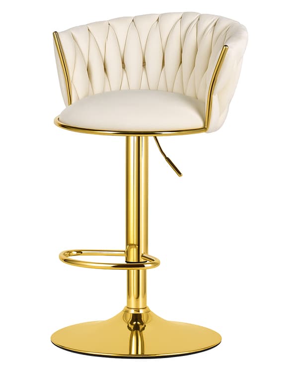 MIG skammel - beige / guld base x 2