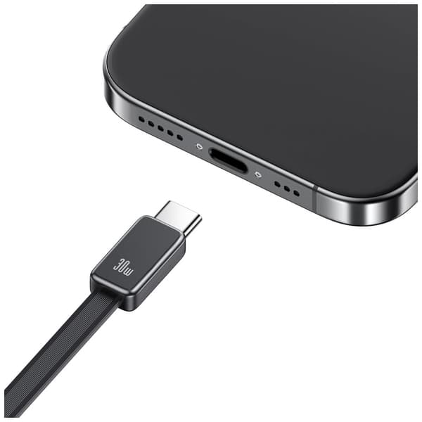 USAMS Xiang Series CC296 30W Vægoplader 1xUSB-C 1xUSB-A + USB-C Kabel Sort