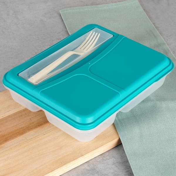 Delt lunchboks med bestik 1,3 l