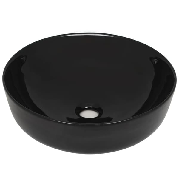 vidaXL keramisk håndvask, rund, 41,5 x 13,5 cm, sort