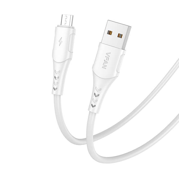 VFAN Colorful X12 USB til Micro USB-kabel, 3A, 1m (hvid)