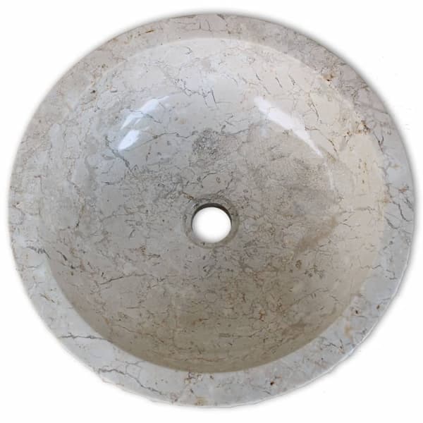 vidaXL Marmorinen pesuallas, 40 cm, kermanvärinen
