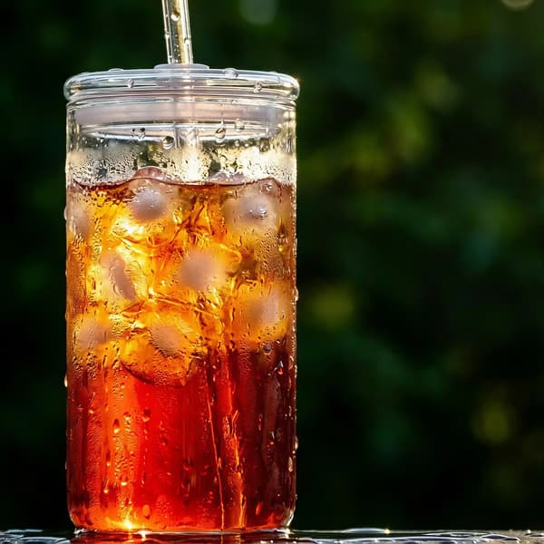 MUGG GLASFLASKA MED STRÅ 600 ml TRANSPARENT GLASLOCK