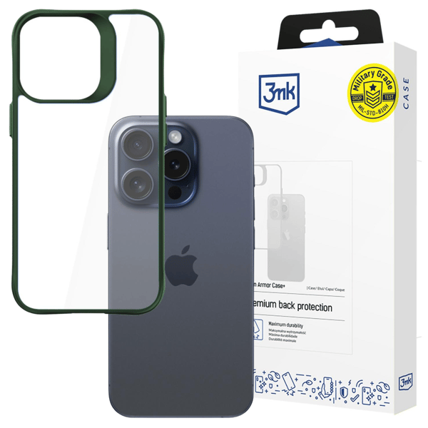 Apple iPhone 15 Pro Max - 3mk Satin Armor Cover+ Grøn