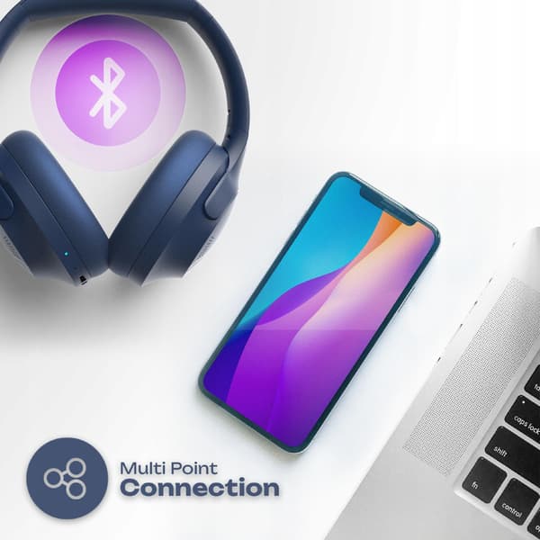 PowerLocus P3 Blå Bluetooth-hörlurar Mikrofon AUX BT Bluetooth-fodral