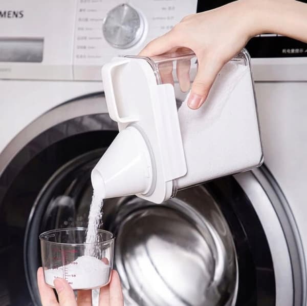Pulverbehållare 1100 ml dispenser Med mätkopp, tät behållare