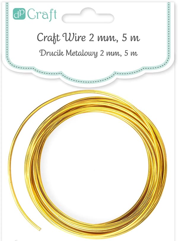 Kukallinen metallilanka kulta 2mm 5m