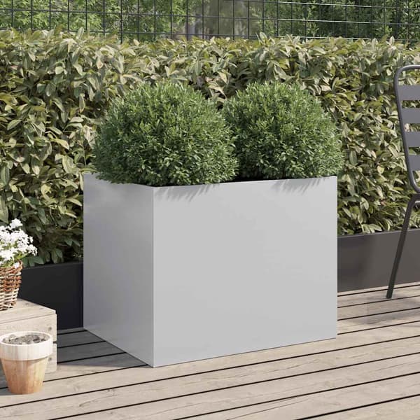 vidaXL Kruka, Silver, 62x47x46 cm, Galvaniserat stål