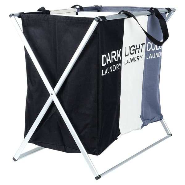 Foldbar tredelt vasketøjskurv 105 l