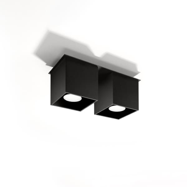 Loftlampe Quad 2 GU10 sort aluminium Sollux SL.0063