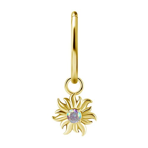 Berlocker - CoCr NF - solfärgade PREMIUM ZIRKONIA - guld - D-054