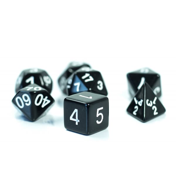 RPG terninger sort sæt med 7 terninger