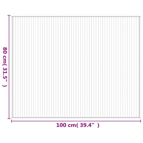 vidaXL Suorakulmainen matto, musta, 80x100 cm, bambu