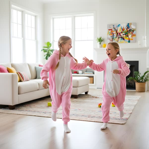 Kigurumi pyjamas kostume lyserød gris børn 95-105cm