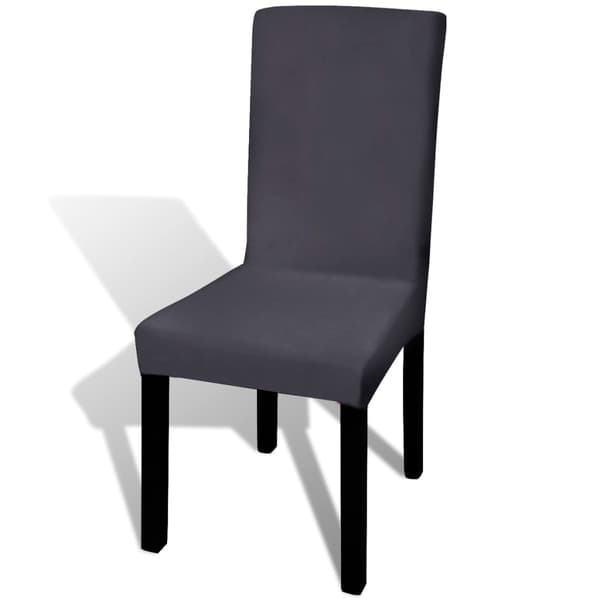 vidaXL Elastiska stolsöverdrag i enkel design, 6 st, antracit