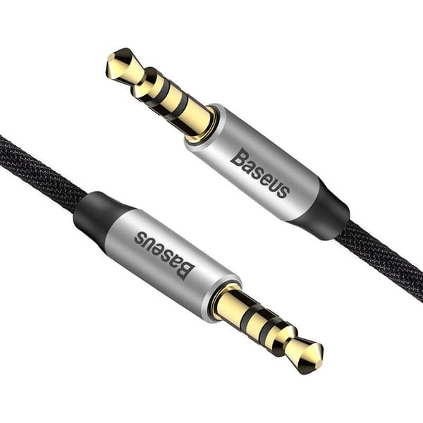 Baseus Yiven 3,5 mm AUX mini-jack lydkabel 1,5 m (sort og sølv)