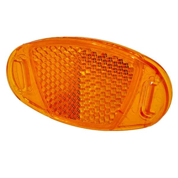 Orange oval klik-på hjulreflektor