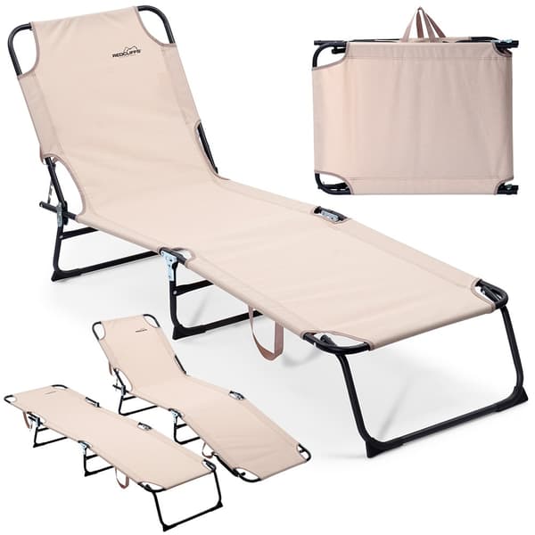Taitettava puutarha-aurinkovuode beige