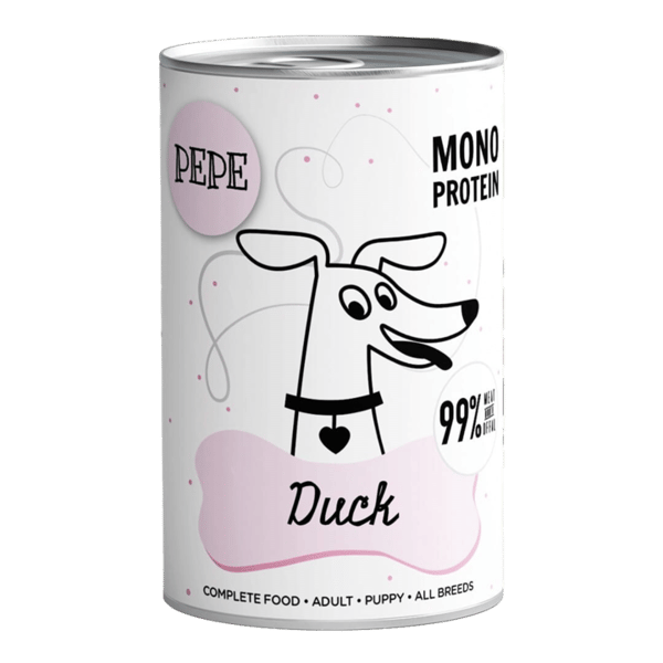 Paka Zwierzaka Pepe Duck våd hundefoder 99% and 6x400g