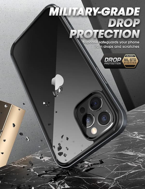 LÄPINÄKYVÄ MUSTA SUOJA IPHONE 13 PRO MAX 6.7':LLE