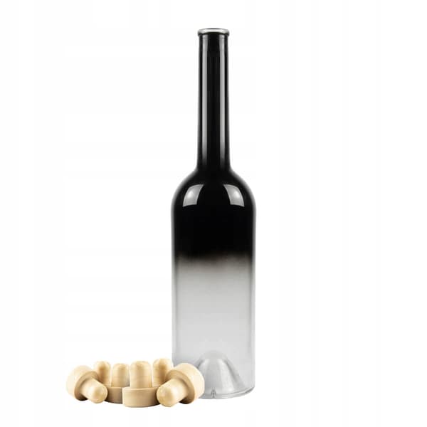 10x FENICE glasflasker 700ml sort elegant ombre til alkoholgave