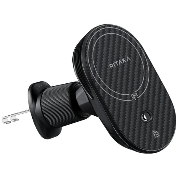 PITAKA MagEZ Pro 2 Qi2 15W NFC Magsafe trådløs bilopladerholder, sort, grå