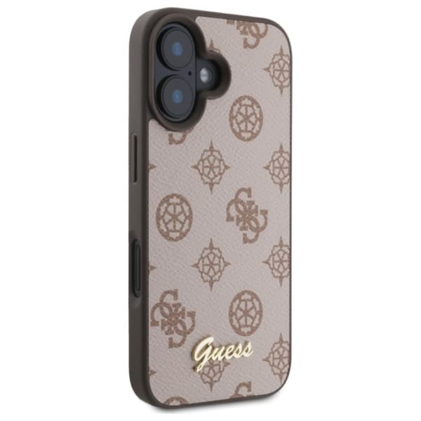 Guess Peony Script MagSafe - iPhone 16-skal (brunt)