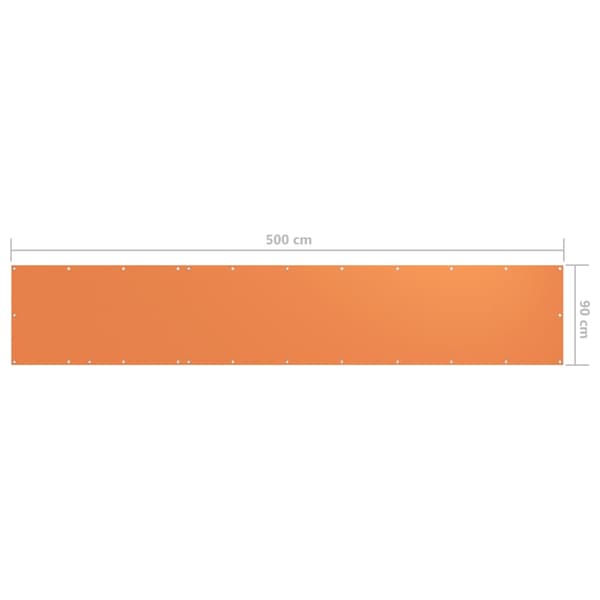 vidaXL balkonskærm, orange, 90x500 cm, oxfordstof