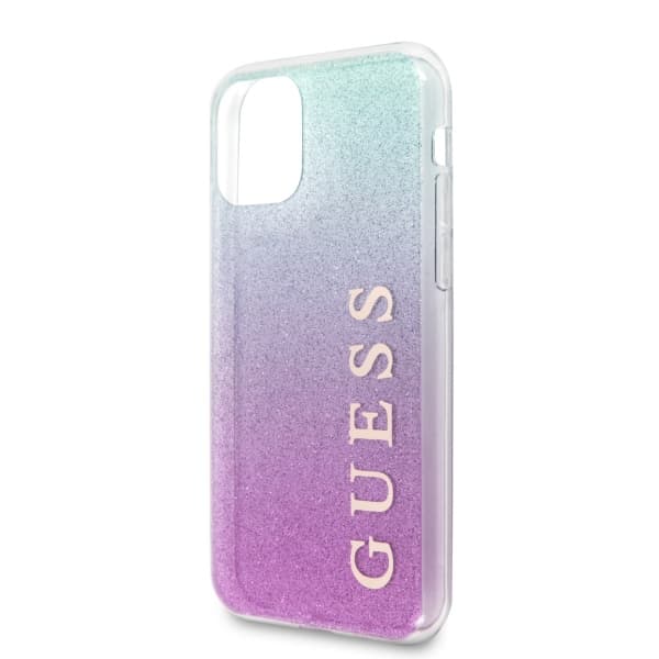 Guess GUHCN65PCUGLPBL iPhone 11 Pro Maxpink blått/rosa blått hårt skal Glitter Gradient