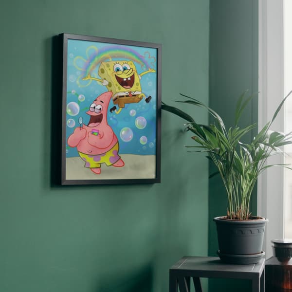 MALING EFTER TAL Billeder til maling af SvampeBob og Patrick 40x50cm