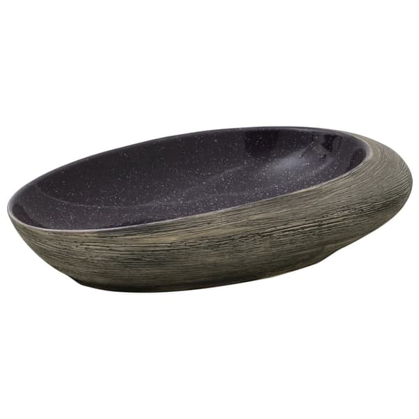 vidaXL bordvask lilla grå oval 59x40x14 cm