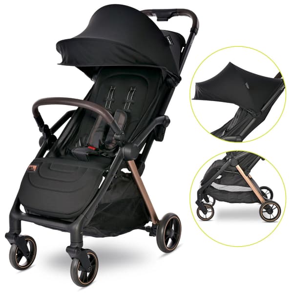 Lorelli Loret - klapvogn med automatisk foldning op til 22 kg | Sort