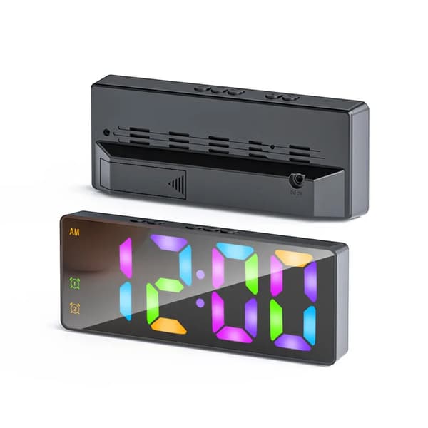 Digital RGB LED-väckarklocka - DAC8 - Svart