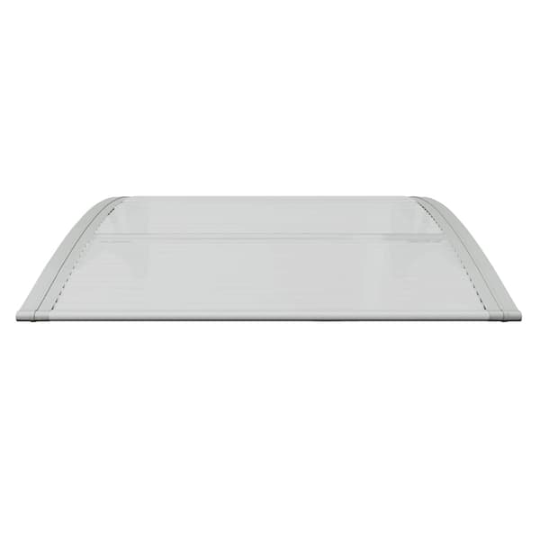 vidaXL dørmarkise, grå transparent, 80x75 cm, polycarbonat