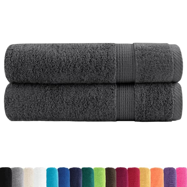 vidaXL Premiumhanddukar SOLUND, 2-pack, Antracit, 100x150 cm