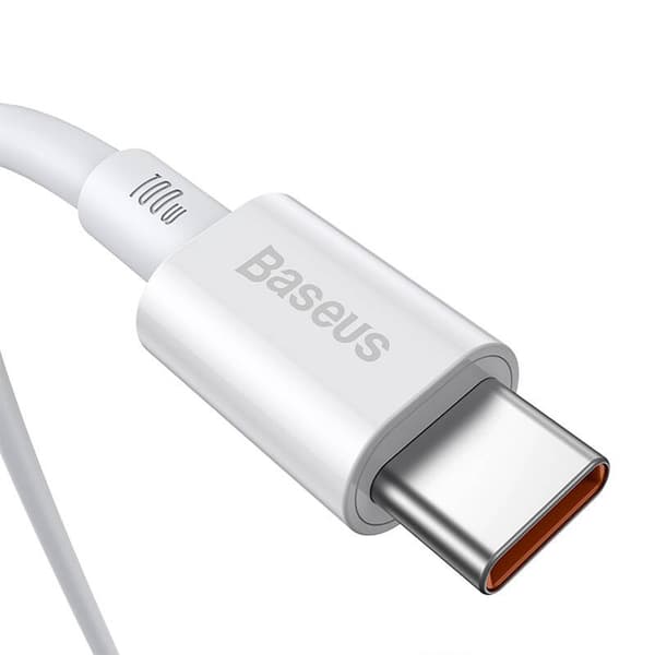 Baseus Superior Series USB-C till USB-C-kabel, 100W, 2m (vit)