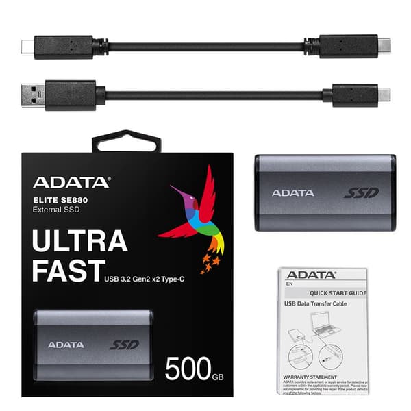 ADATA Elite SE880 500GB harmaa ulkoinen SSD-levy