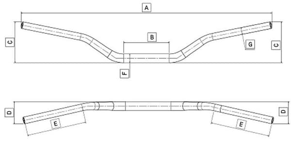 Domino aluminiumsstyr (ergal 7075) fatbar 28MM medium sort