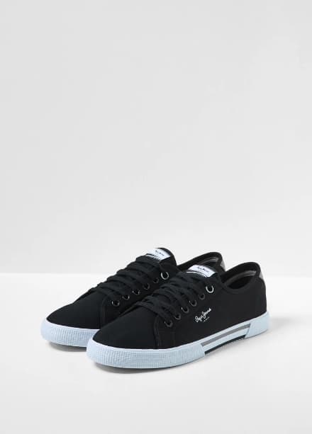 PEPE JEANS BRADY HERRE BASIC HERRESKO SORTE LAV SNEAKERS 40 AWE