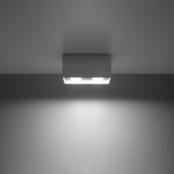 LOFTSLAMPE QUAD 2 GU10 GRÅ ALU SOLLUX SL.0382
