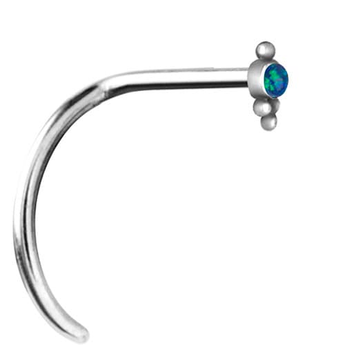 Nässtift med grön opal - silver - NS-023 0.8/6.5
