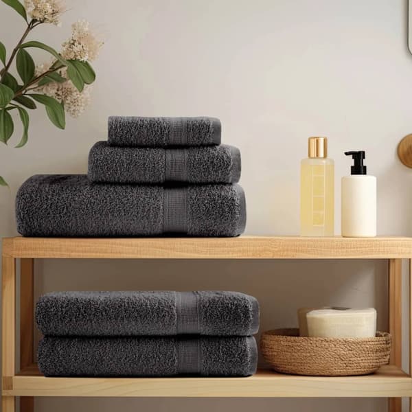 vidaXL Premiumhanddukar SOLUND, 4-pack, Antracit, 100x150 cm