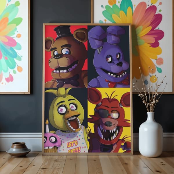 Måla efter nummer-tavel med ram Five Nights at Freddy's 50x70 cm