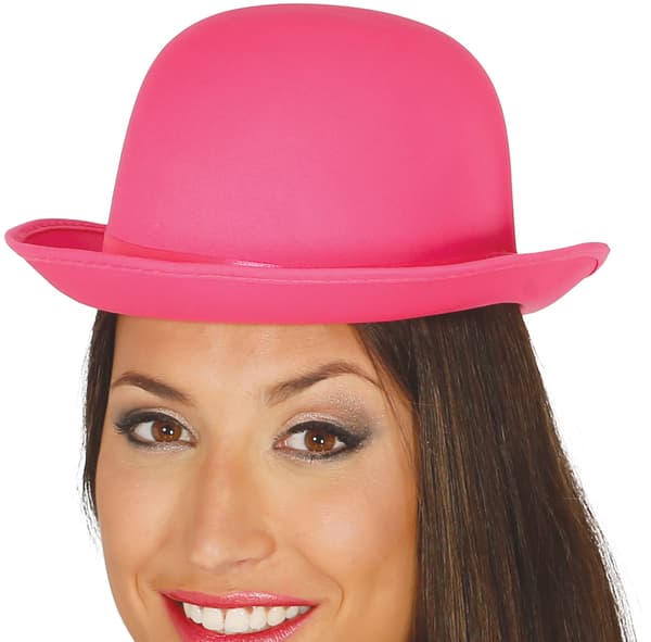 Klovnehat med skål og pink tryllekunstnerkasket