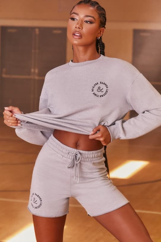 BO+TEE DAME GRÅ SWEATSHORTS L 1Z3E6_A* T3A