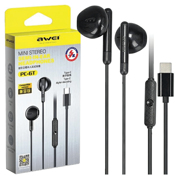 AWEI PC-6T USB Stereo Hovedtelefoner-C sort
