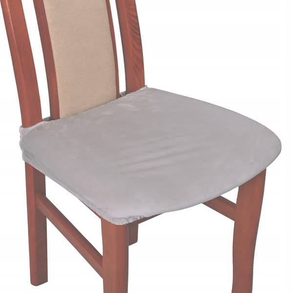 Stolsätesöverdrag kort velour TESS ljusgrå